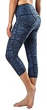 Flatik Women's Yoga Capri Leggings Running Pants Workout Leggings with Side Pocket