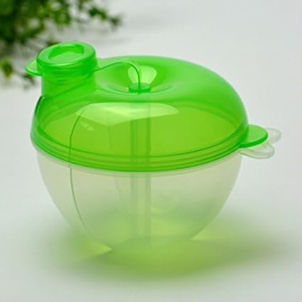Generic Food Container with 3 Separated Baby Milk Powder Dispenser-green