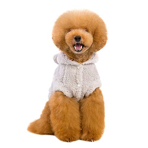 Pet Cat Puppy Warm Winter Cotton Clothes Fashion Cartoon Bear Two-Legged Clothes Pet Shirt Dog Sweater Small Pet Sweatshirt Pig Coat Dog Winter Outfits Doggy Costume Cat Apparel Jacket (Gray, S)