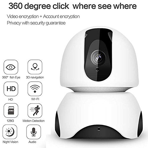 EKUPUZ Full HD WiFi Wireless Home Surveillance IP Camera Pan Tilt Surveillance Cameras with Pan/Tilt 360° View Waterproof Night Vision for Baby Monitor Home Security
