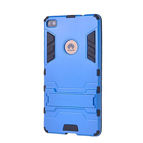 LIKESEA - Blue Double Protection Dual Layer Case Anti-Scratch & Shockproof Protective Cover with Stand Function for Huawei P8