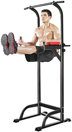 Adjustable Power Tower Full Body Workout Station Back Workout Equipment Fitness Exercise Pull Up Bar Free Standing Workout Machine