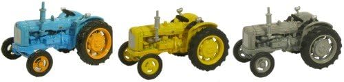 Oxford Diecast 76SET10A Triple Tractor Set Blue Yellow Grey, Yellow,blue,grey, Medium