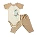Touched by Nature Unisex Baby Organic Cotton Bodysuit and Pant Set, Owl, 9-12 Months