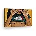 SmileArtDesign Smoke Wall Art Canvas Print Sexy Girl Half Naked Rolling a Blunt Joint to Get High on Weed Home Decor Artwork Living Room Office Decor Ready to Hang - Made in The USA- 8x12