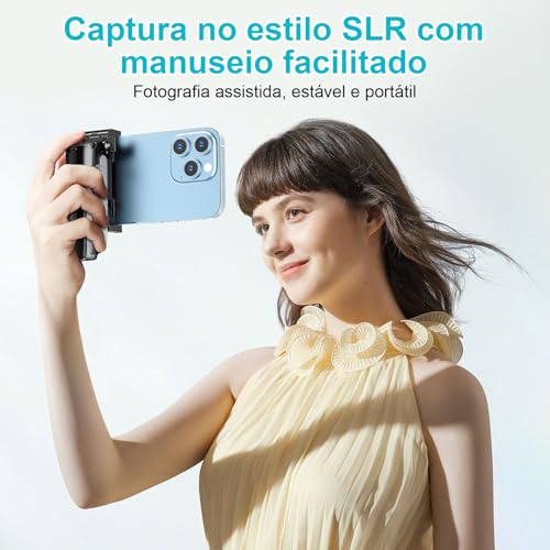 Tobeape Mini Tripé 4 em 1 para Celular com Controle Bluetooth, Bastão de Selfie Portátil com Suporte Dobrável, Sapata Fria Dupla, Ideal para Vídeos, Viagens e Vlogs - Compatível com iPhone/Android