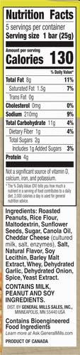 NATURE VALLEY SAVORY NUT CRUNCH BARS, WHITE CHEDDAR, 0.89 OZ, 5 BARS