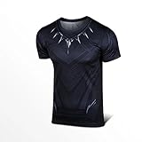 BFJ Captain America Civil War Black Panther T-Shirt Men' s Short Sleeve Shirt