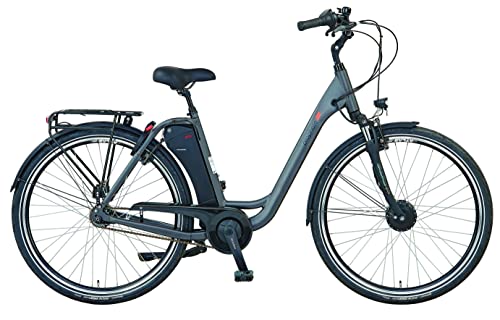 Prophete Unisex Geniesser 22.EMC.30 City E-Bike 28" | Elektrofahrrad/Pedelec für Damen und Herren | AEG Frontmotor EasyDrive | grau matt