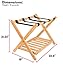BirdRock Home Luggage Rack Stand with Shoe Shelf - Compact Folding Design - Bedroom Guest Room Suitcase Home Organization - Stable Durable Suitcases Racks Foldable Baggage Holder - Bamboo Natural