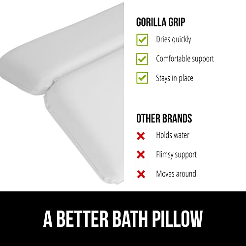 Gorilla Grip Bath Pillow for Tub, Comfortable Bathtub Pillows for Neck