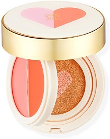 PRPL Lip & Cheek Dual Cushion #23 Pink Beige(Lip&Cheek Pink/Lip&Cheek Orange) Heart Cover Cushion Compact SPF50+, PA+++) Base Makeup Korean Make-up Cosmetics