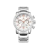 MEGIR Men Quartz Wrist Chronograph Waterproof Luxury Business Watch with Leather Stylish Military Analog Calendar Watch