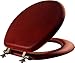 Mayfair 9602NI 178 Veneer Toilet Seat with Brushed Nickel Hinges, Round, Cherry