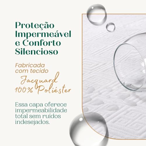 Protetor De Colchão King Impermeavel Tecido Jacquard Com Lateral Adaptavel Protege Seu Colchão Respiravel e Antialergico