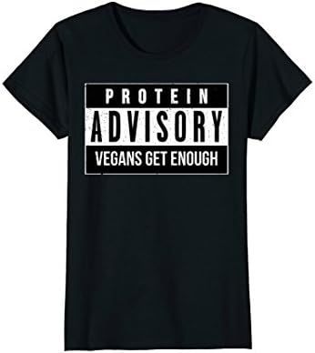 Womens Protein Advisory - Vegans Get Enough T-Shirt Small Black