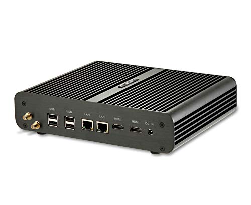 Kingdel Fanless Micro PC, Mini Computer with 16GB RAM, 128GB SSD, Intel 4th Generation i7 CPU, 2xHDMI, 2xLAN, Wi-Fi, All Metal Body, Windows 10 Pro