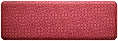 Licloud Anti-fatigue Mat Non-toxic Kitchen Mat Floor Mat Comfort Mat (24x70x3/4-Inch, Flower red)