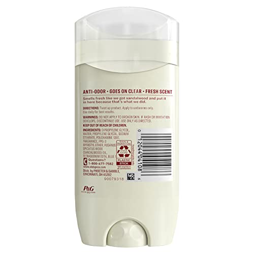 OLD SPICE FRESHER COLLECTION INVISIBLE SOLID MEN’S DEODORANT, TIMBER, 3 OUNCE (PACKAGE MAY VARY)