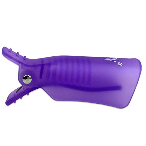 Pana 10 Pcs High Quality Reusable Acrylic Nail Soak Treatment UV Gel Polish Remover Clip Cap Manicure Tool (Purple Color) ...