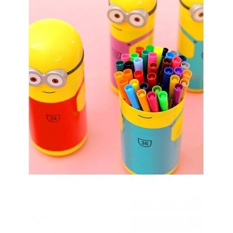 Shopngift Sketch Pens Set In Minions Shaped Box For Kids