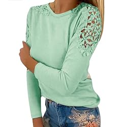 iPOGP Women's Round Neck Solid Color Hollow