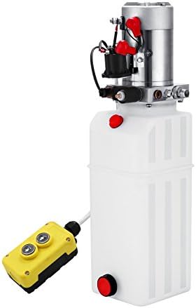 CNCshop Hydraulic Pump 10 Quart Single Acting Hydraulic Power Unit 12V DC Plastic Tank Hydraulic Pump Unit with Remoter for Dump Trailer