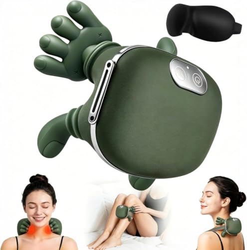 Neck Massager with Heat, Bionic Shiatsu Neck and Back Shoulder Massager Electric Deep Tissue 8D Kneading Massage, Portable Massage for Neck Shoulder Back,Wireless Pain Relief Massager for Muscle Relax