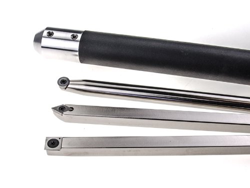 Simple Woodturning Tools - Pack of 3 Full Size Carbide Tools (Rougher, Detailer, Finisher) with Interchangeable Foam Grip Lathe Tool Handle, USA Made