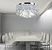 Top Lighting 4-Light Chrome Finish Metal Shade Flushmount Crystal Chandelier Ceiling Fixture