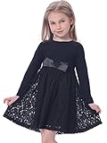Bonny Billy Girl's Casual Satin Lace Dress with Bow
