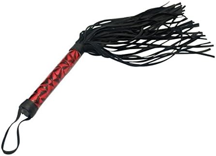 LSZHU Sexual Whip Adult Toy Faux Leather Flogger Fetish S&M Role Play Flirt Tools (Black) (Red)