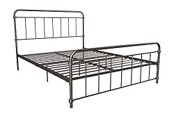 DHP Winston Metal Platform Bed with Rustic Design