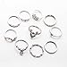 10 Pcs Vintage Women Mid Ring Set Bohemian Crown Rhinestone Joint Knuckle Nail Midi Ring Set