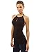 PattyBoutik Women Halter Keyhole Ruched Sides Top (Black Medium)