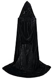VGLOOK Full Length Hooded Cloak Long Velvet Cape for Christmas Halloween Cosplay Costumes 59