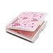[200 Counts + Mirror Case] Face Oil Blotting Paper Sheets with Makeup Mirror - Pink Sweetheart Printed Oil Absorbing Sheets made in Japan
