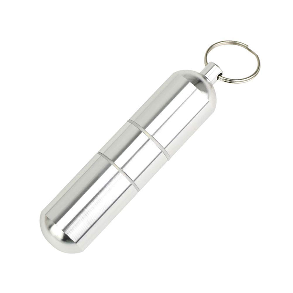 Cigarettes Pocket Case,Mini Aluminum Alloy Cigarette Cases Round Cigarette Box Portable Toothpick Holder with Key Chain for Car Travelling Outdoor Smokers Silver 3 Splits