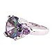 Psiroy 925 Sterling Silver Created Rainbow Topaz Filled Solitaire Engagement Ring