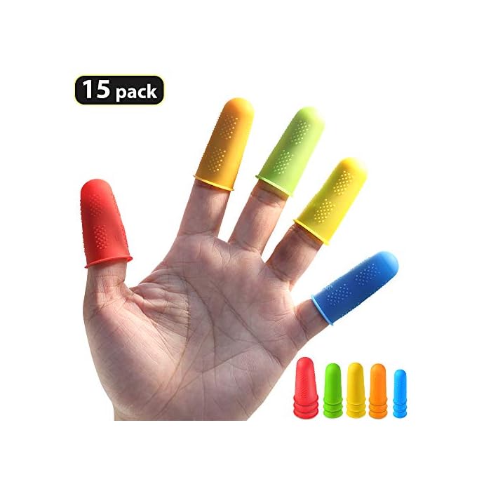 Briteree Silicone Finger Protectors for Hot Glue Gun, Rubber Fingertip Covers for Cutting/Cutting/Knitting 15 PCS