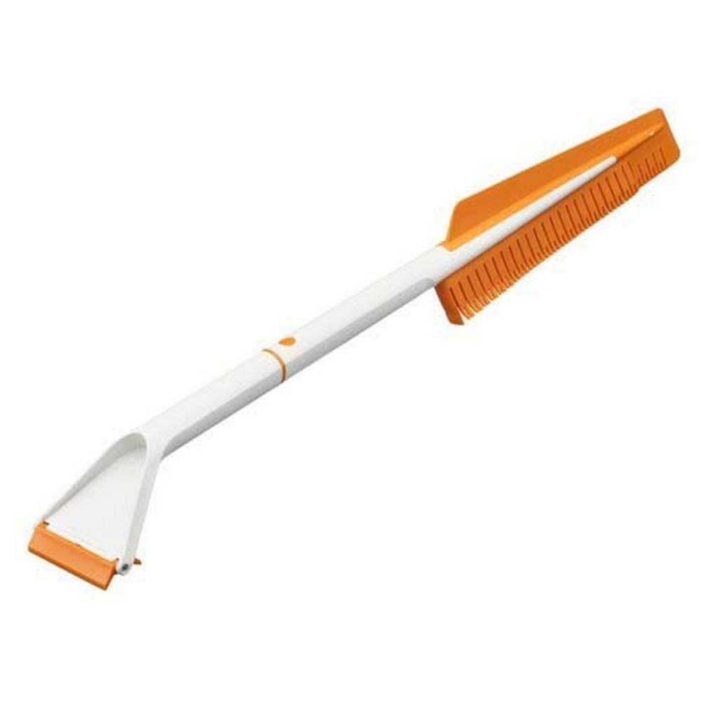 Fiskars Auto Ice Scraper and Snow Brush, Detachable, Plastic/Silicone, White/Orange, SnowXpert, 1019352