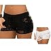 UNKE Women Spandex Summer Lace Shorts Casual Hot Pants,Black,L