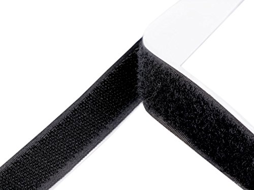 ZADAWERK® Klettband selbstklebend Klettverschluss (25mmx1m, Schwarz)