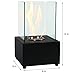 Sunnydaze Cubic Tabletop Fireplace, Indoor Ventless Bio Ethanol Fire Pit, Long Lasting Burn Time, Black
