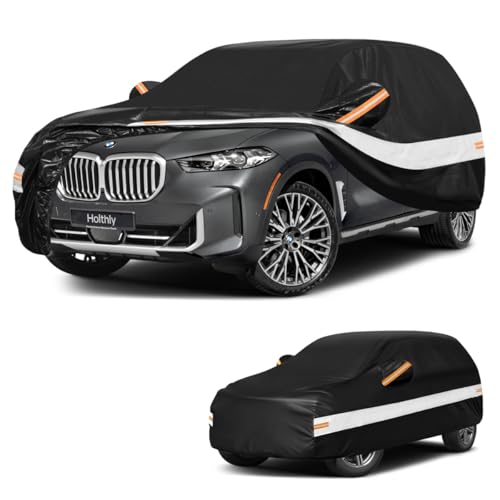 Holthly SUV Car Cover Fit for BMW X5 E70/F15/G05 (2007-2026) 10 Layers Full Tarpaulin 100% Waterproof Dust, Wind, Rain and UV Protection