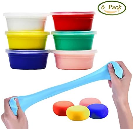 Anditoy 6 Colors Fluffy Slime Soft Super Light Clay Floam Slime Toy for Kids, DIY, Party Favors