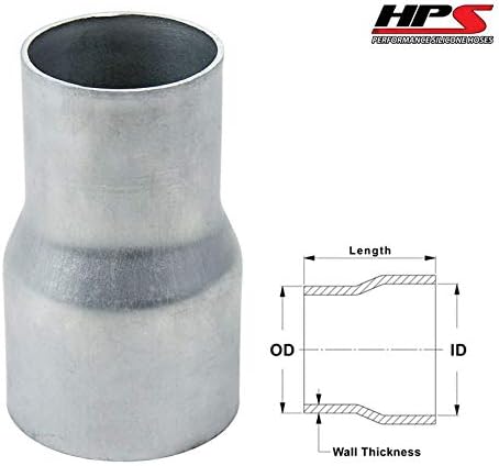 HPS 4-1/2" (114mm) OD 16 Gauge 6061-T6 Aluminum Slip Fit Transition Reducer Tube Joiner 7" Long