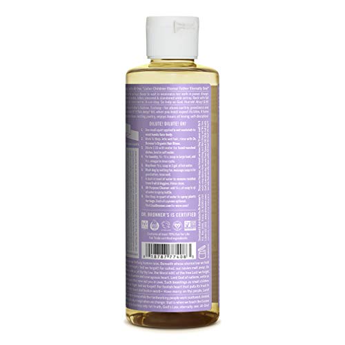 Dr. Bronner’s - Pure-Castile Liquid Soap (Lavender, 8 ounce) - Made with Organic Oils, 18-in-1 Uses: Face, Body, Hair… - Image 2