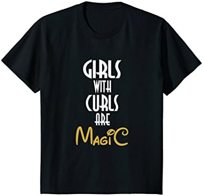 Kids Girls with Curls are Magic TShirt 8 Black