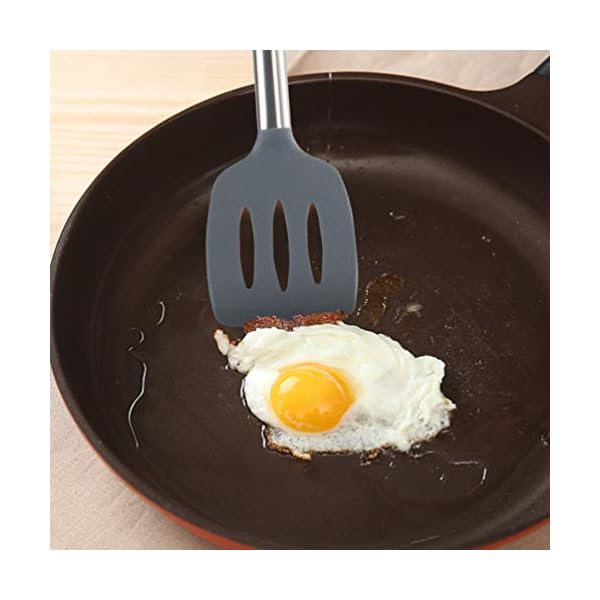 Uarter Kitchen Utensil Set 24pcs Silicone Cooking Utensils for Cooking and Baking, Heat Resistant and Nonstick Spoon, Turners, Tongs, Whisk, Potato Masher, 10pcs Hooks Kitchen Tool Gadgets (Gray)